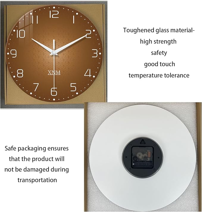 XNM 24 Inch Brown Wall Clock Analog Large Wall Clocks - Image 6
