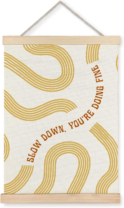 Yomisex Yellow Slow Down You're Doing Fine Inspirational Wall Art Poster by VintageHomeDecor
