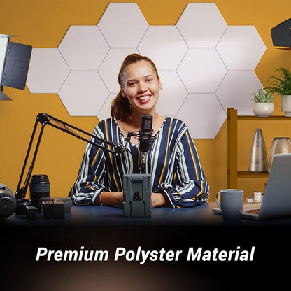18 Pack High Density Hexagon Acoustic Panels, TONOR 12"x 10"x 0.4" Soundproof - Image 2