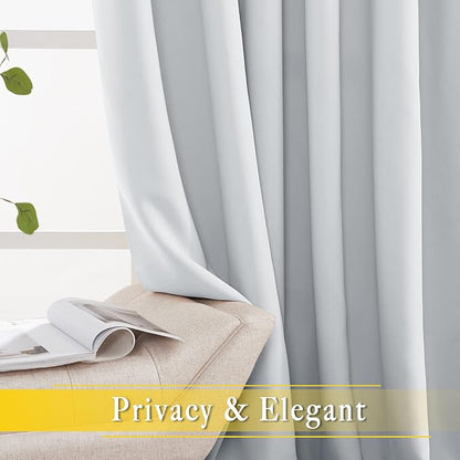 NICETOWN Greyish White Sliding Door Curtain 118 inch Length, Grommet Room - Image 6