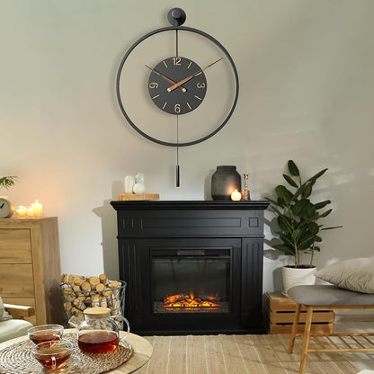 34.6×24 Inch Large Modern Decorative Oversized Pendulum Wall Clocks - Image 7