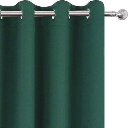 LEMOMO Dark Green Thermal Blackout Curtains/52 x 72 Inch/Set of 2 Panels Room - Image 7