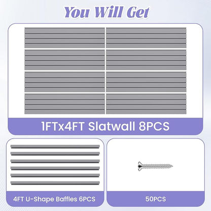SMARTSTANDARD Heavy Duty PVC Slatwall Panels 4x8 ft, Interlocking Garage Wall - Image 7