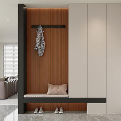 Yutianli PVC Slat Wall Panel Peel and Stick 118"x 15.7" Faux Wood Slat Panel - Image 4