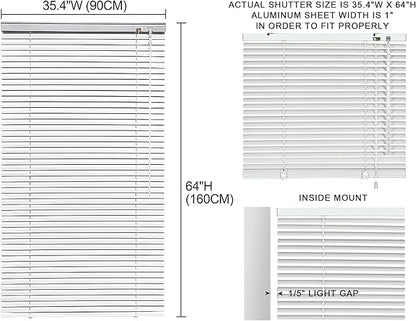 YIIBAII Mini Blinds Suitable for 36" W x 64" H Windows 1" Aluminum Horizontal - Image 6