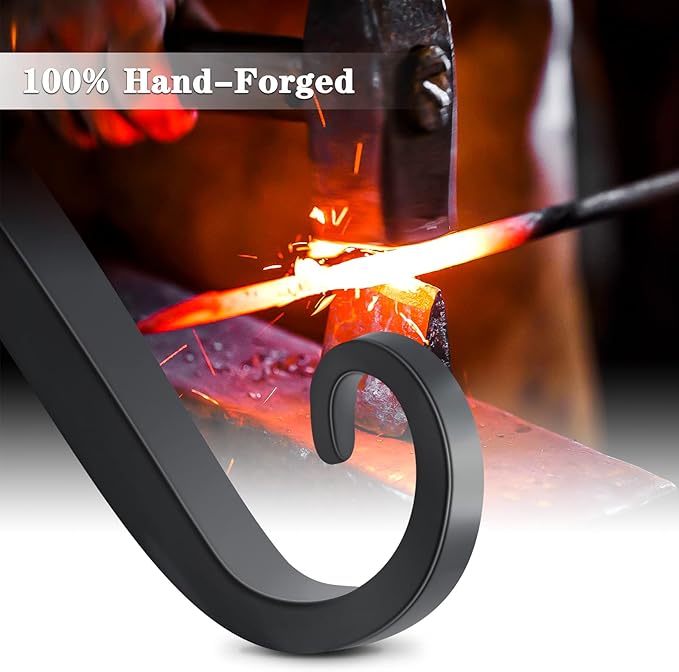 Gtongoko 2 Pack 12 Inch Plant Hangers Outdoor Metal Hanging Plant Bracket Bird Feeder Plant Hooks for Hanging Flower Basket, Wind Chimes, Solar Lanterns, Black