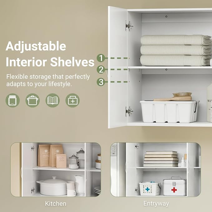 SoBuy Wall Cabinet Laundry Room, Medicine Cabinet - Image 4