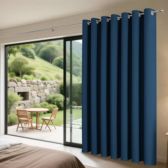 Joydeco Blackout Patio Sliding Door Curtains 90 Inches Long, Grommet Privacy - Image 3