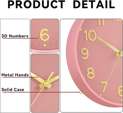 Roymnie Silent Wall Clocks Battery Operated 8 Inch-Modern Non Ticking Analog - Image 6