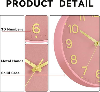 Roymnie Silent Wall Clocks Battery Operated 10 Inch-Modern Non Ticking Analog - Image 6