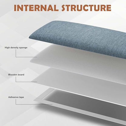 IFNOW Upholstered Wall Mounted Headboard, 3D Soundproof Wall Panels Peel and - Image 5
