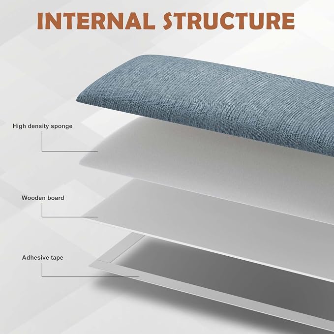 IFNOW Upholstered Wall Mounted Peel and Stick King Size Headboard, Soundproof - Image 4