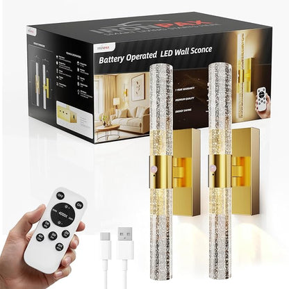 IRONPAX Wall Sconces Battery Operated Set of 2, Wireless Rechargeable Wall - Image 8