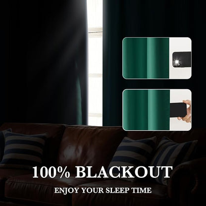 RYB HOME 100% Blackout Basement Curtains 36 inches Long, Heat & UV Blocking - Image 5