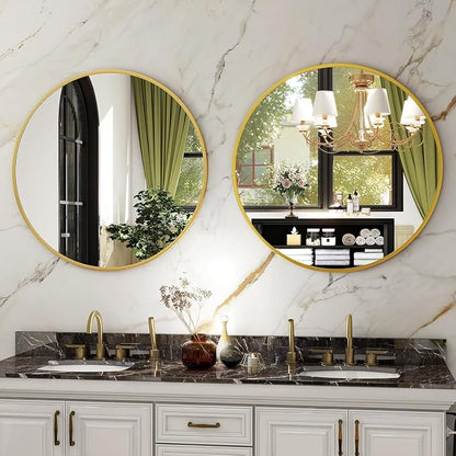 HARRITPURE Round Mirror 36 Gold Wall Mounted Circle Mirrors Vanity Mirror - Image 4