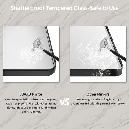 LOAAO Black Metal Framed Bathroom Mirror - Image 7