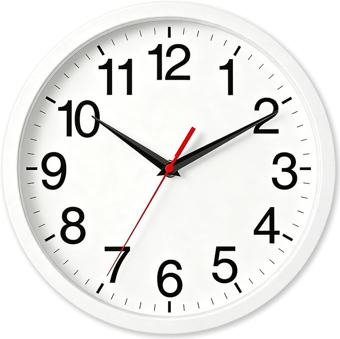 Rohioue Wall Clock Modern 10 Inch Battery Operated Silent Non Ticking Analog by RohioueWallClock