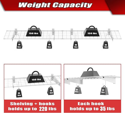WALMANN 2 Pack Garage Wall Shelves, 45x15 inch Wall Mounted Storage Shelves - Image 6