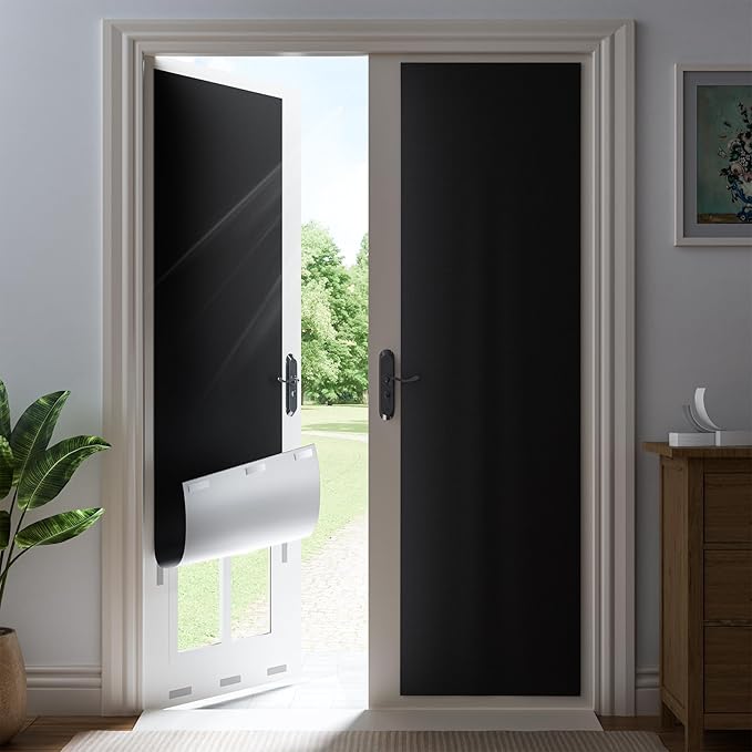 55" W x 64" L 100% Blackout Curtains, Total Darkness No-Drill Black Out Window by ZELMINE