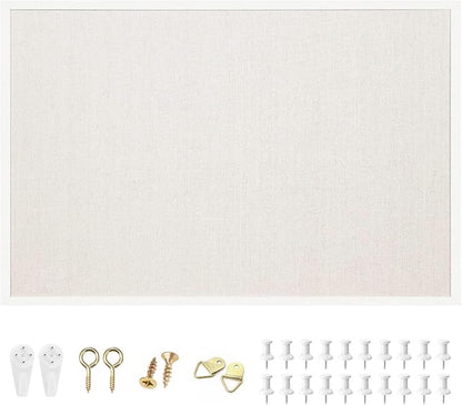 OWLKELA 24'' x 36'' Linen Bulletin Board, Vision Board and Decorative Hanging by OWLKELA
