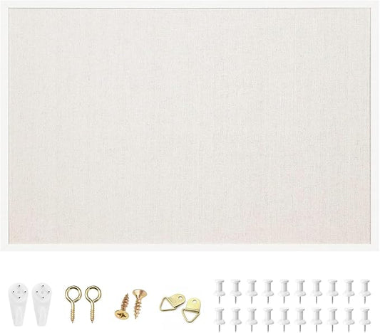 OWLKELA 24'' x 36'' Linen Bulletin Board, Vision Board and Decorative Hanging by OWLKELA