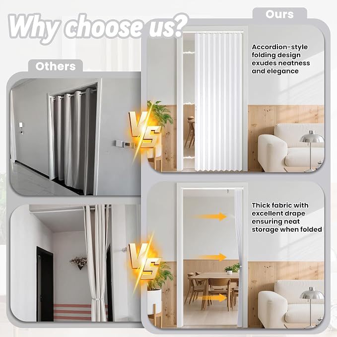AJAZZ Blackout Accordion Doorway Curtain Set - Image 2