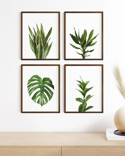 HAUS AND HUES Plant Photo Set of 4-16x20 Framed Walnut - Image 5