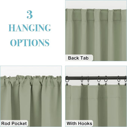 RYB HOME Blackout Curtains for Living Room, Privacy Thermal Insulating Window - Image 2