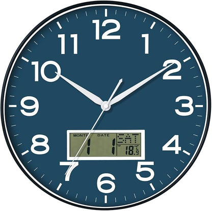 AKCISOT Wall Clock 12 Inch, Non-Ticking Silent Battery Operated Analog by Akcisot