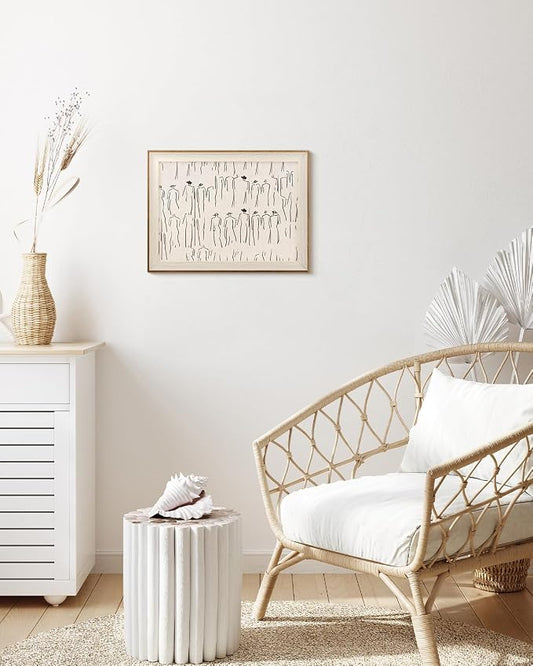 VIYYIEA Framed Wall Art for Living Room, Sketch Canvas Prints, Minimalist Home - Image 2
