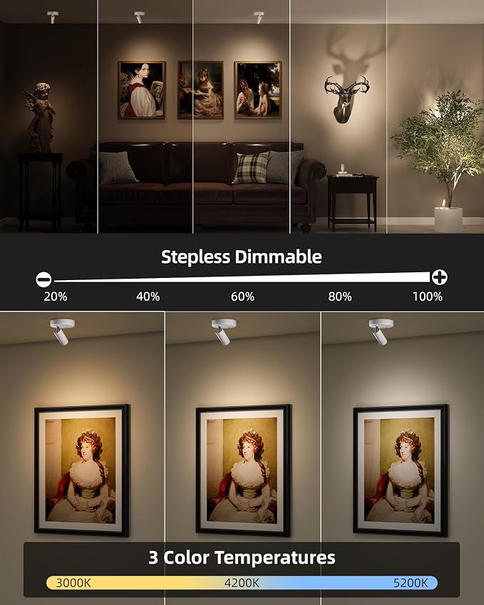 EZVALO Battery-Powered LED Spotlight Indoor, Wireless Picture Lights - Image 3