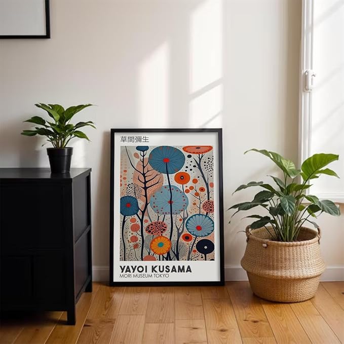 Yayoi Kusama Black Framed Wall Art 8x10in Vintage Japanese Painting Posters - Image 5