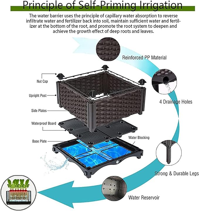 Planter for Outdoor Plants with Legs Raised Garden Bed Planter Box Elevated Garden Boxes Plant pots Perfect for Garden Patio Balcony Deck to Planting Flowers Vegetables Tomato and Herbs