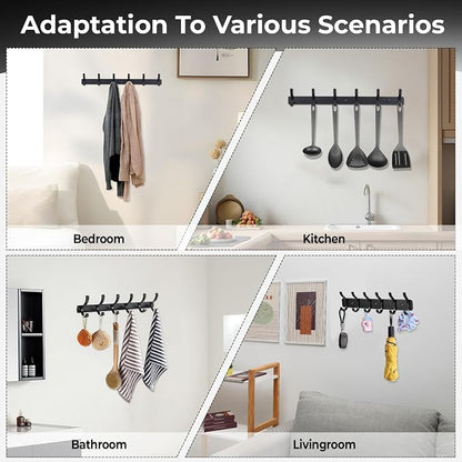 Dntorx Coat Rack Wall Mount, 2 Pack Coat Hooks Hanger Wall Double Hook Rack - Image 8