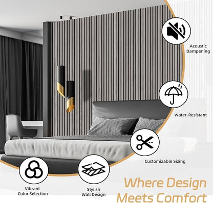 2 Pack Wood Panels for Wall, 106.3" × 11" Wood Slat Acoustic Panels for Wall - Image 9