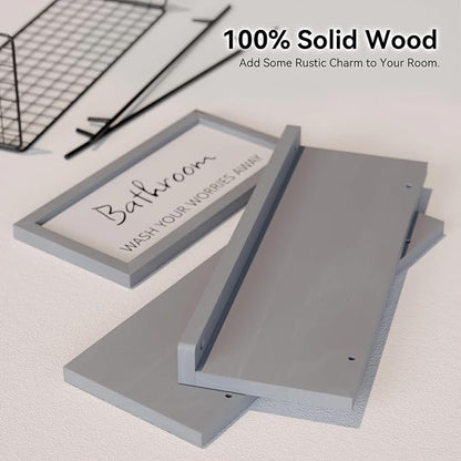 WOPITUES Floating Shelves for Wall Decor Sign, Bathroom Organizers and Storage - Image 4
