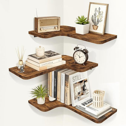Homode Corner Floating Shelves, Corner Shelves Wall Mounted by Homode