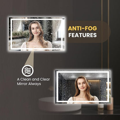 LOAAO 60"x32" LED Bathroom Mirror - Image 4