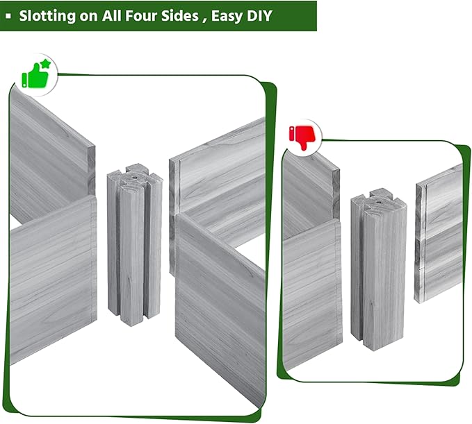 Yaheetech 8×2ft Wooden Horticulture Raised Garden Bed Divisible Elevated Planting Planter Box for Flowers/Vegetables in Backyard/Patio Outdoor, Gray, 95 x 25 x 11in