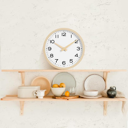 AKCISOT Wall Clock, Boho Kitchen 10 Inch Wall Clocks Battery Operated Non - Image 8