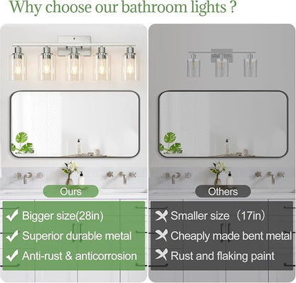 MOKATNG 5-Light Bathroom Light Fixtures, Vanity Light - Image 2
