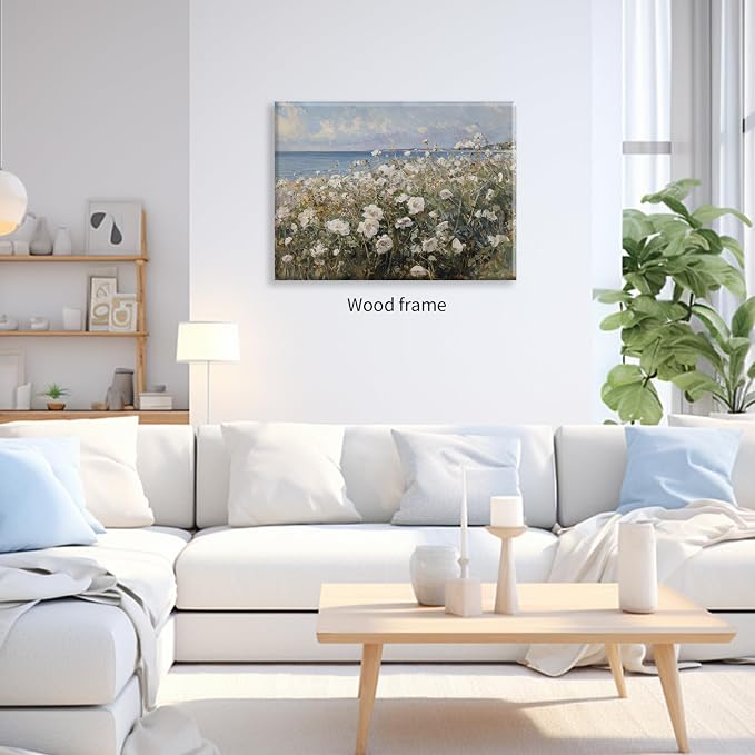 Nature Landscape Wall Art Coastal Wildflower Poster 16X24 inch Framed French - Image 4