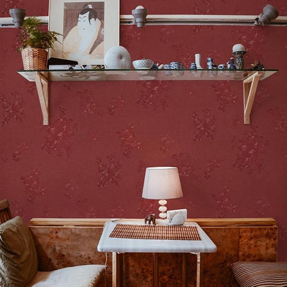 Dark Red Peel and Stick Wallpaper Textured Embossed Floral Contact Paper Peel - Image 6