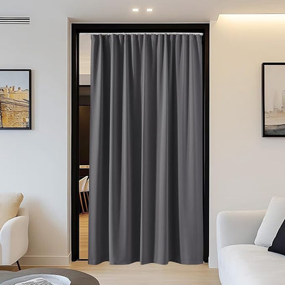 NICETOWN Door Curtain with Adjustable Ceiling Track, W34 x L 80" Thermal - Image 9