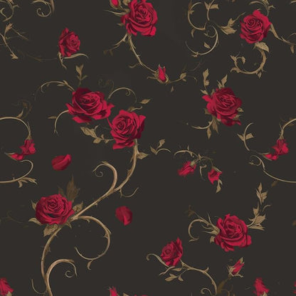 FLFK Gothic Rose Floral Wallpaper Peel and Stick 16in x 64in Wall Paper by FLFK