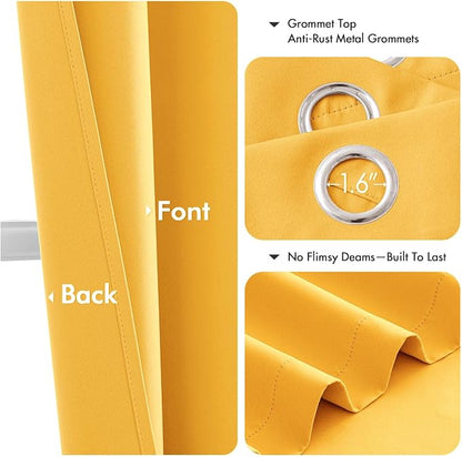 MIULEE Blackout Curtains for Bedroom Living Room 2 Panels, Thermal Insulated - Image 4