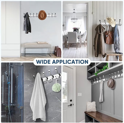 TICONN Wall Mounted Coat Rack, Five Heavy Duty Tri Hooks All Metal Construction - Image 6