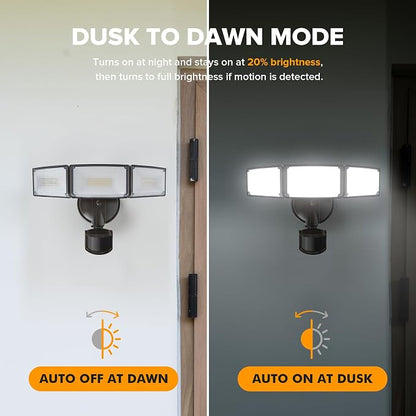 LUTEC 2 Pack 72W 7500LM LED Security Lights Motion Sensor Light Outdoor - Image 5