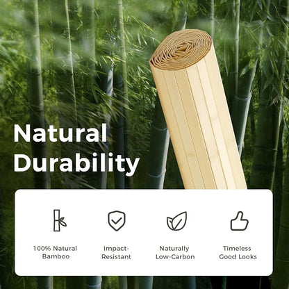 OUZUGIE 2 Pack 96x48 Inch Natural Bamboo Wall Panel – Raw Pole Wrap Paneling - Image 7