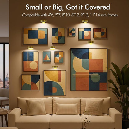 3-Pack Picture Lights for Wall, Rechargeable Battery Operated Led Painting Light - Image 7
